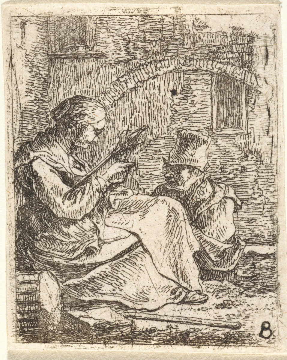 Spinster by Thomas Wijck, print, 1626-1677