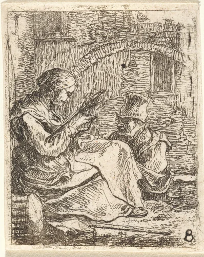 Spinster by Thomas Wijck, print, 1626-1677