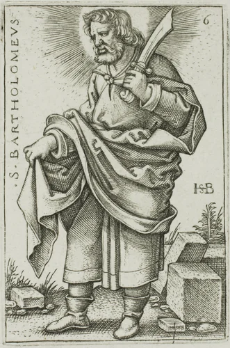 St. Bartholomew, plate 6 from The Twelve Apostles by Sebald Beham, print, 1545