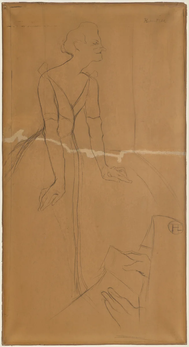 Yvette Guilbert by Henri de Toulouse-Lautrec, drawing, 1889-1899