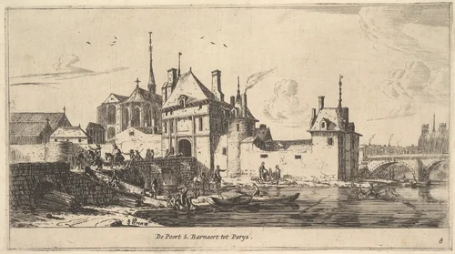 The Entrance Gate of St. Bernard in Paris by Reinier Nooms, print, 1635-1670