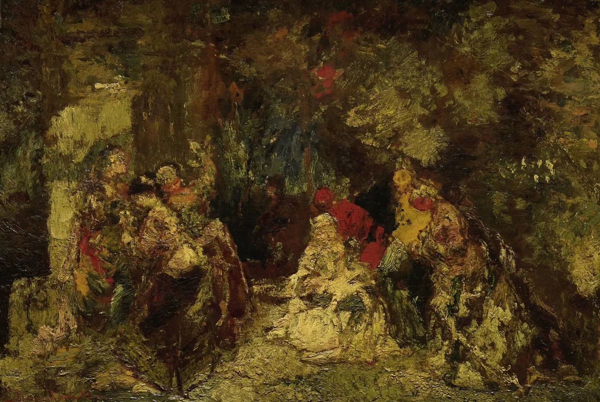 Vrouwen in een bos by Adolphe Joseph Thomas Monticelli, painting, 1870-1886