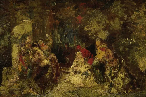 Vrouwen in een bos by Adolphe Joseph Thomas Monticelli, painting, 1870-1886