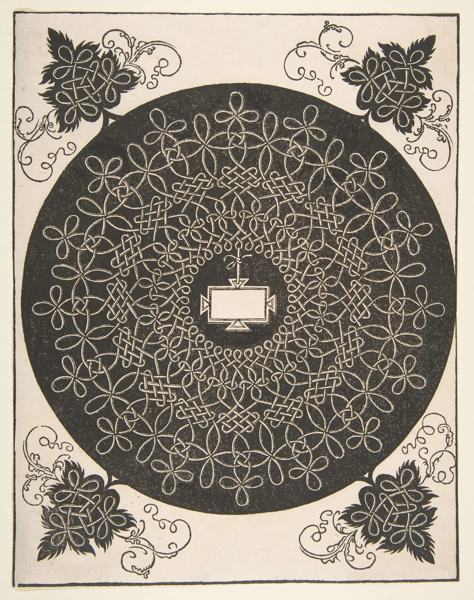 Embroidery Pattern with an Oblong Panel in its Center by Albrecht Dürer, print, 1500-1521