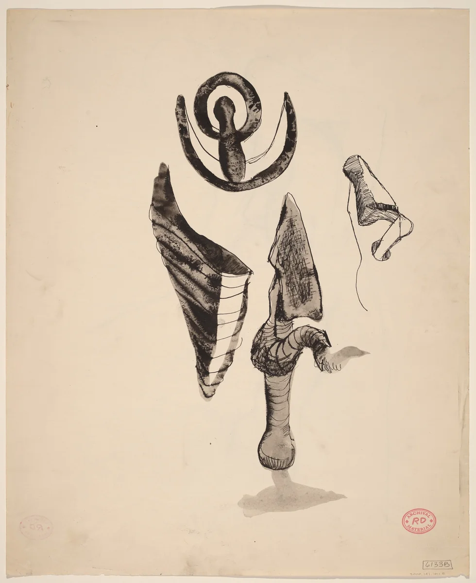 Untitled [abstract forms] [verso] by Richard Diebenkorn, drawing, 1955-1967