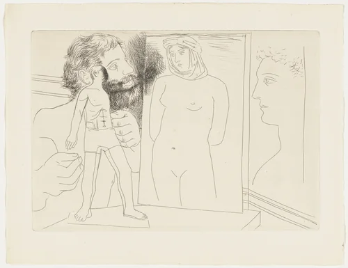 Sculptor with Sculpture and Other Works from Le Chef-d'œuvre inconnu by Pablo Picasso, illustrated book, 1927