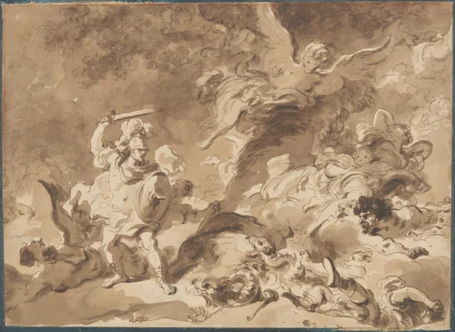 Rinaldo in the Enchanted Forest by Jean Honoré Fragonard, drawing, 1758-1768