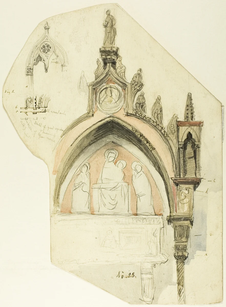 Design for an Arch by John Ruskin, drawing, 1839-1900