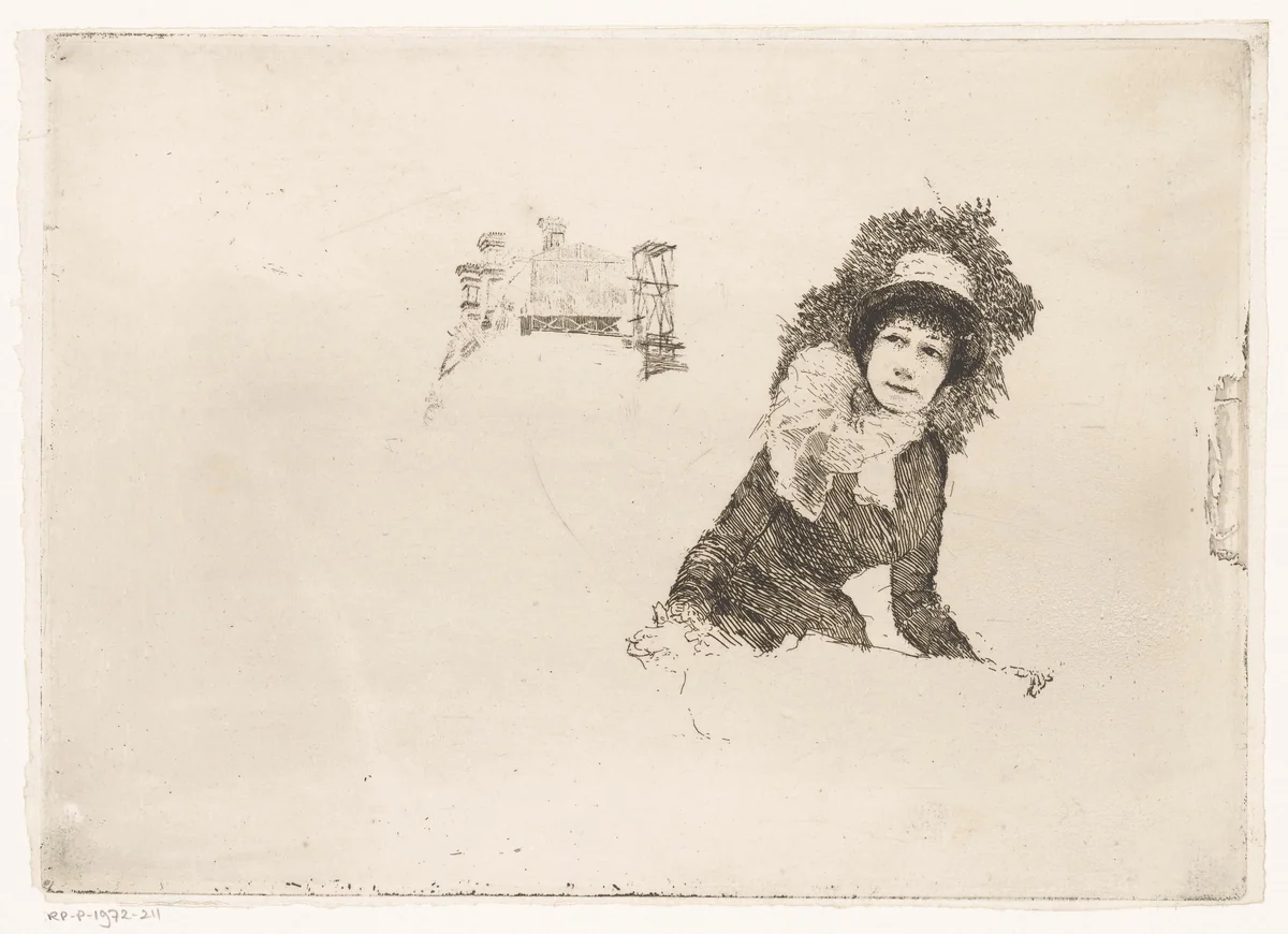 Zittende vrouw by Adolphe Albert, print, 1863-1938