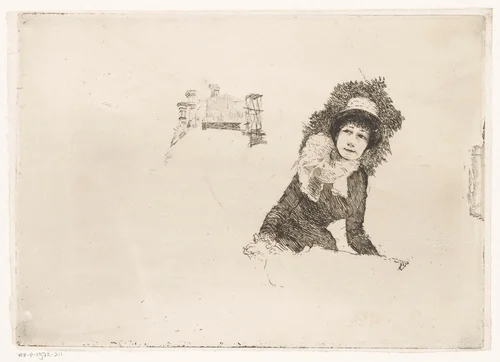 Zittende vrouw by Adolphe Albert, print, 1863-1938