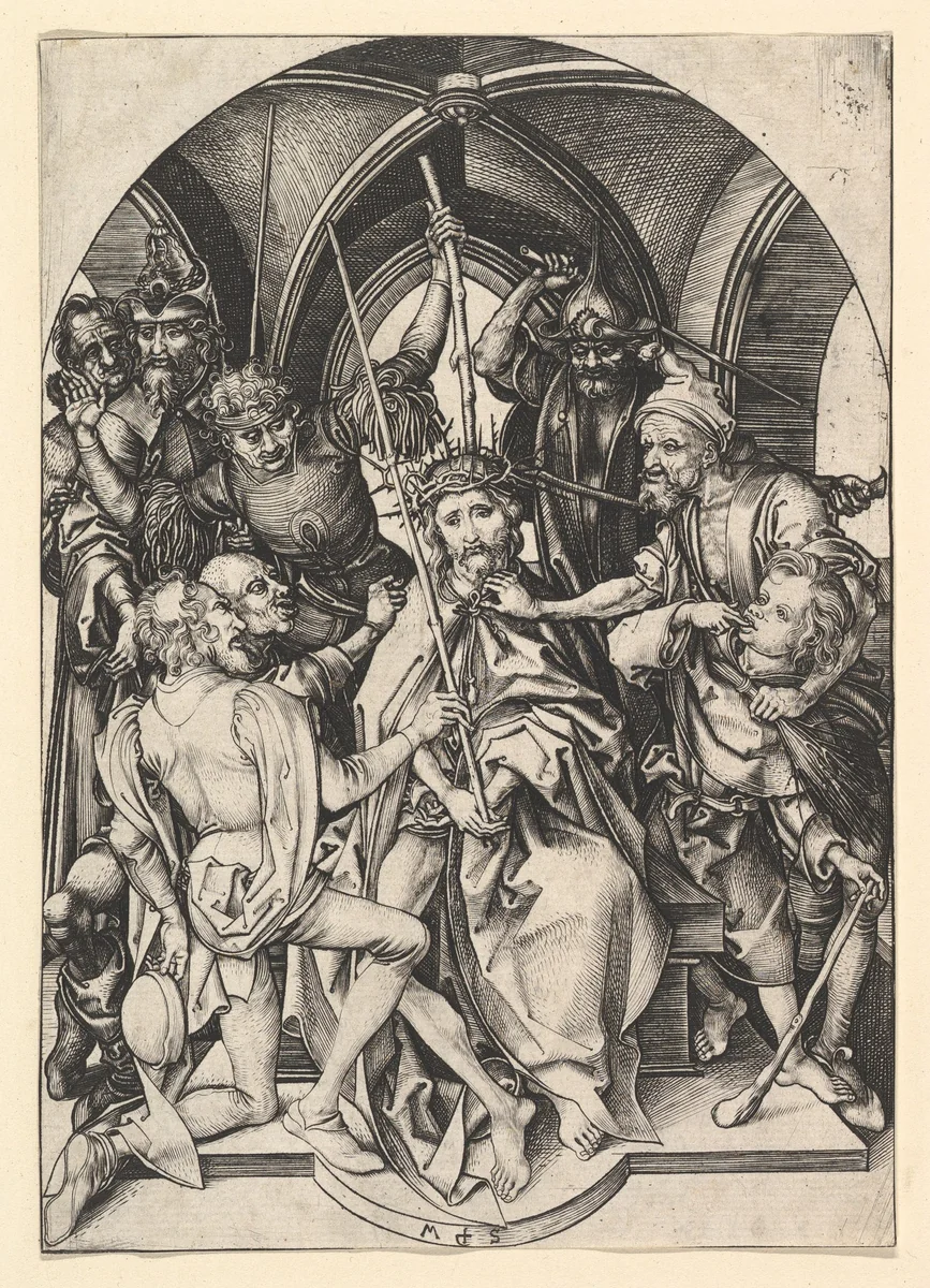 Christ Crowned with Thorns by Martin Schongauer, print, 1470-1491
