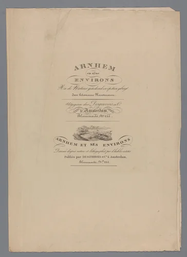 Omslag voor Arnhem en zijne environs by anonymous, print, 1827-1927