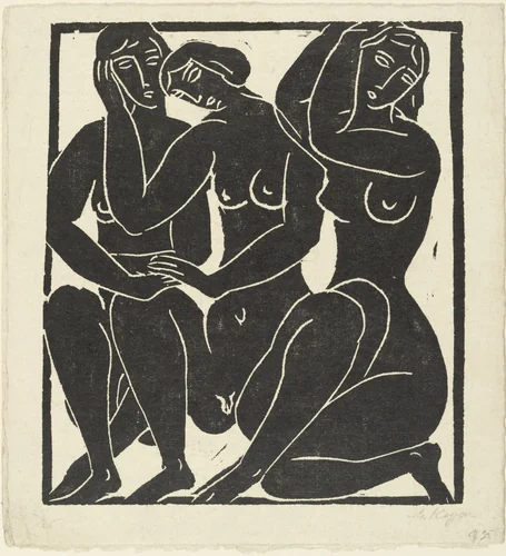 Three Nudes (Drei Akte) by Moissey Kogan, print, 1926