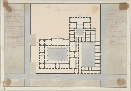 Plan of a Greek House by anonymous, drawing, 1800-1900