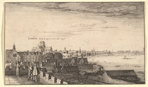 London from Arundel House by Wenceslaus Hollar, print, 1643