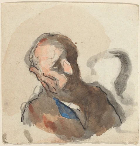 Head of a Man by Honoré Daumier, drawing, 1808-1879