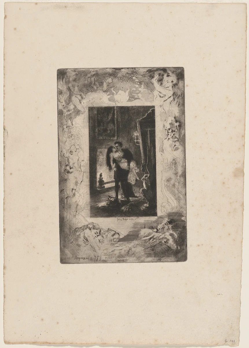 Les Adieux by Félix-Hilaire Buhot, print, 1847-1898