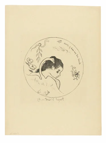 Projet d’assiette (Leda) (Design for a Plate [Leda]), frontispiece from the Volpini Suite by Paul Gauguin, print, 1889
