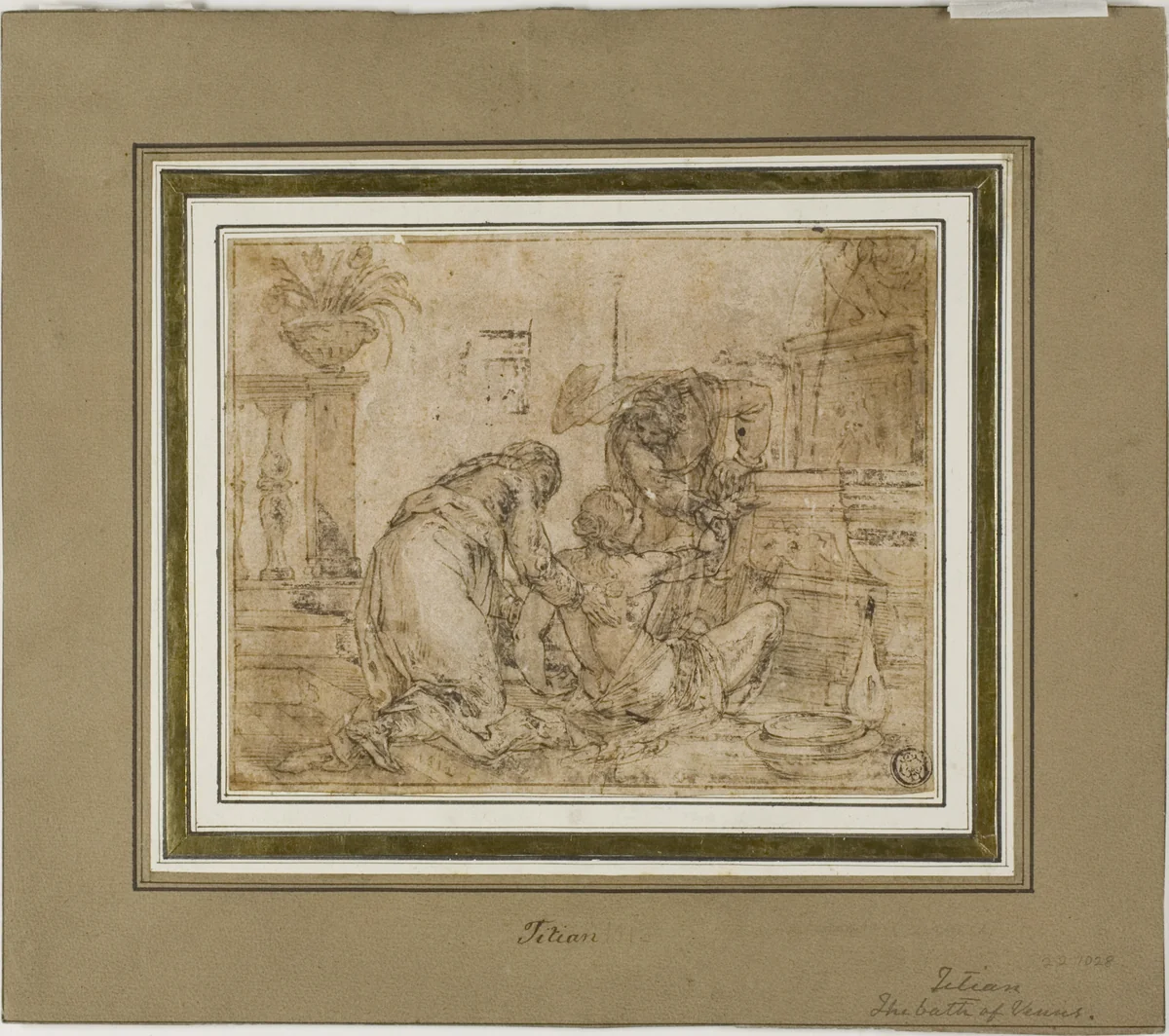 Susanna and the Elders by Unknown Artist, drawing, 1500-1599