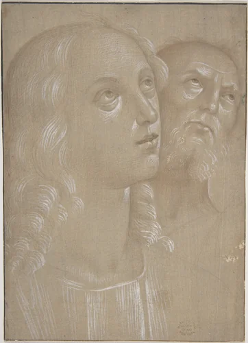 Heads of Two Saints by Pietro di Cristoforo Vannucci, drawing, 1495-1510
