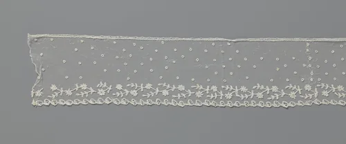 Strook applicatiekant met rozetbloempjes aan liggende bladrank by anonymous, other, 1800