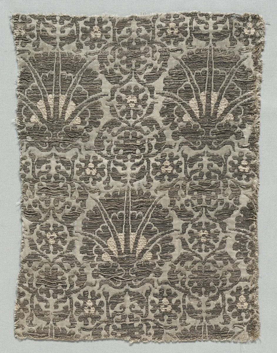Silk Fragment by Unknown, textile, 1350-1399