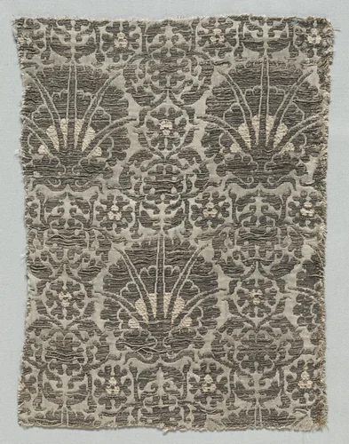 Silk Fragment by Unknown, textile, 1350-1399