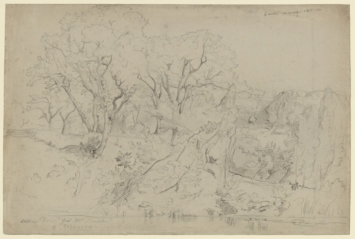 Le Martinet near Montpellier by Camille Corot, drawing, 1836