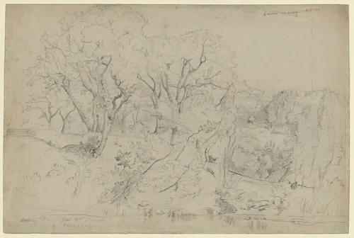 Le Martinet near Montpellier by Camille Corot, drawing, 1836