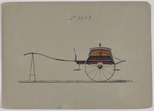 Dos-a-dos Cart #3683 by Brewster & Co., drawing, 1881
