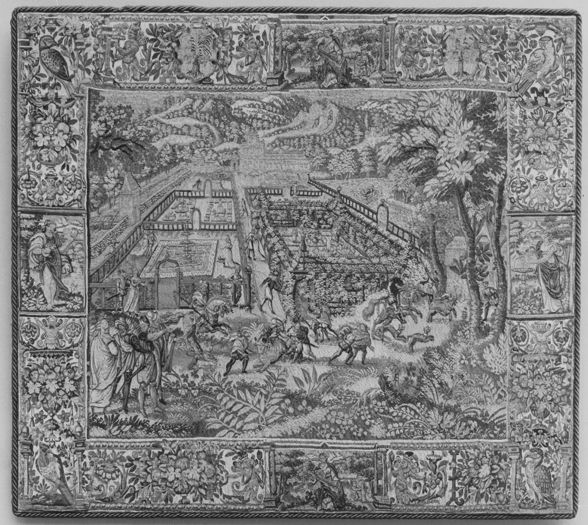 Garden and Hunting Scene by Unidentified Weaver's Mark, textile, 1585-1599