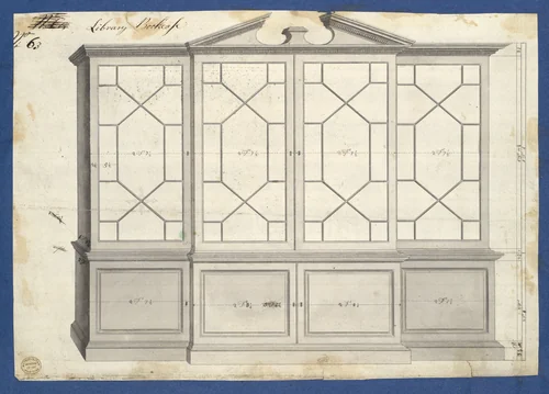 Library Bookcase, from Chippendale Drawings, Vol. II by Thomas Chippendale, drawing, 1753