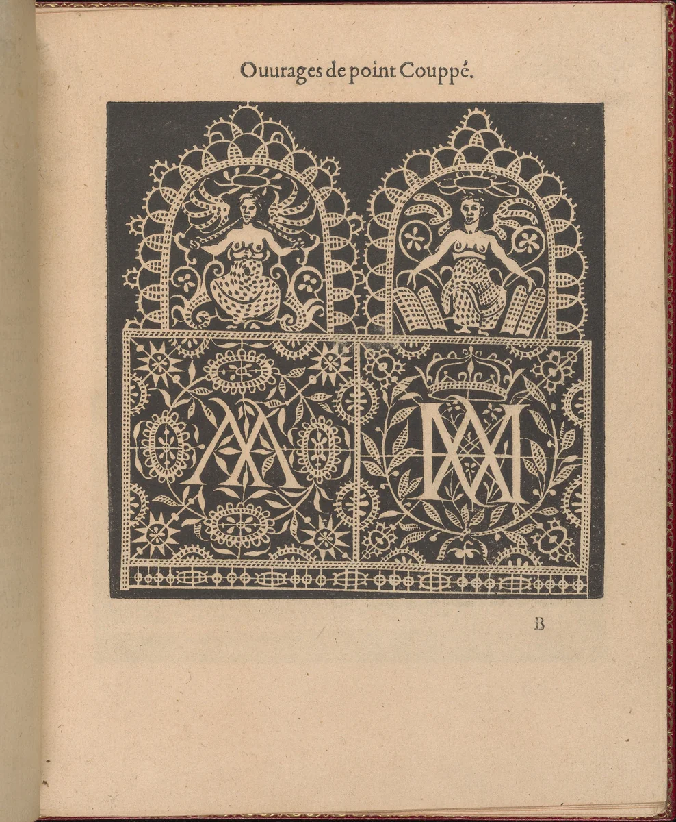 Les Singuliers et Nouveaux Portraicts... page 5 (recto) by Federico de Vinciolo, book, 1588