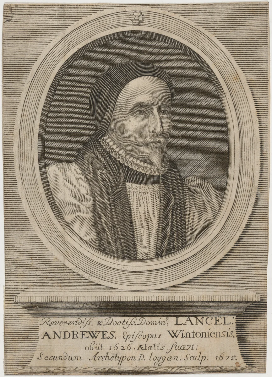 Lancelot Andrewes, Bishop of Winchester by David Loggan, print, 1675