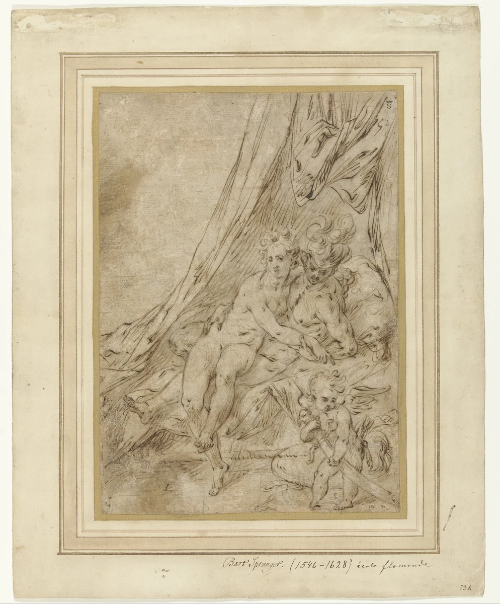 Mars en Venus by Hans Speckaert, drawing, 1577