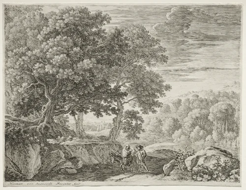 The Flight into Egypt by Herman van Swanevelt, print, 1652-1654