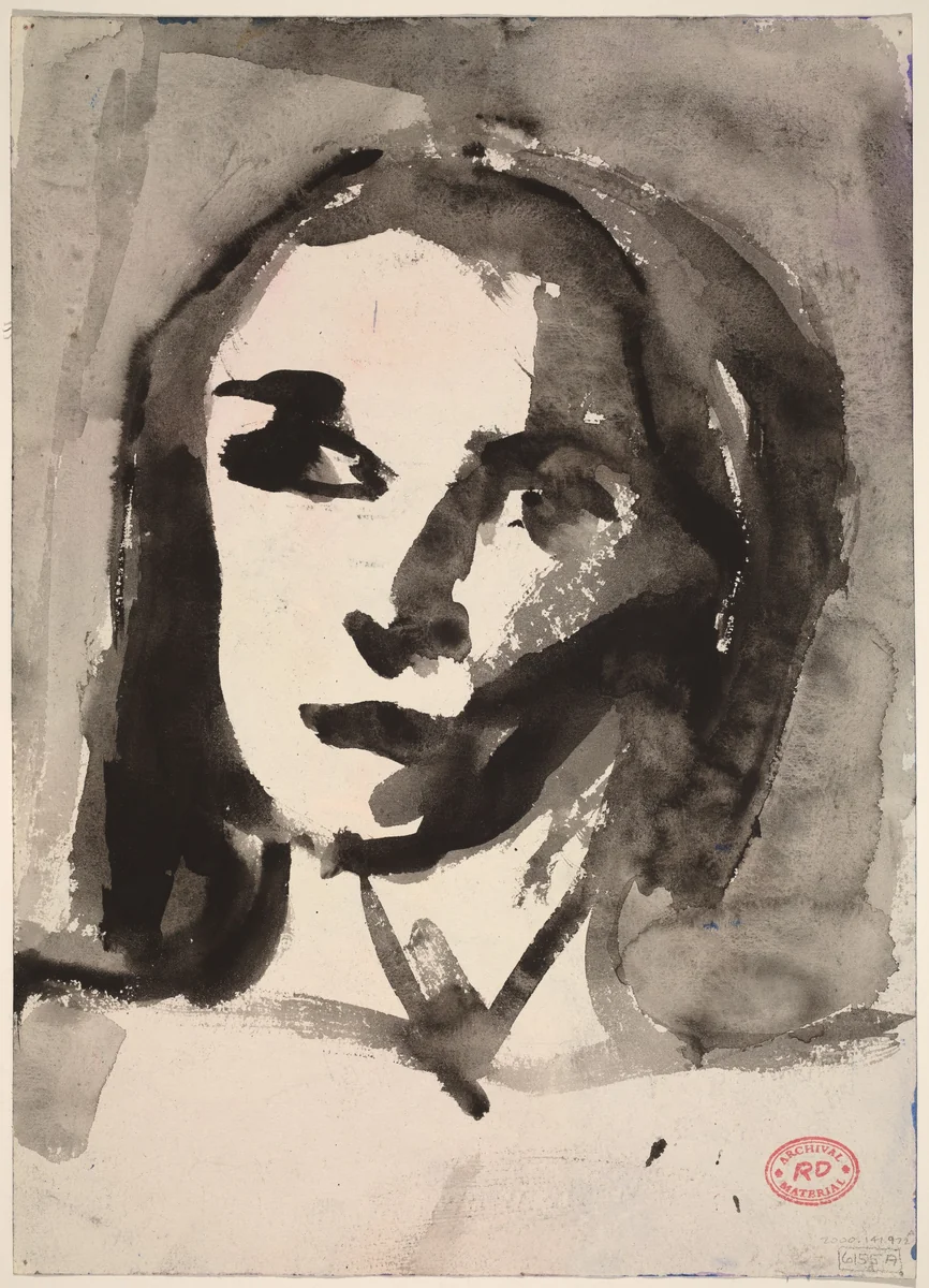 Untitled [head of a woman] [recto] by Richard Diebenkorn, drawing, 1955-1967