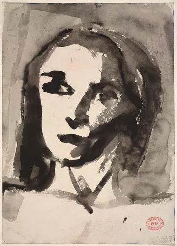 Untitled [head of a woman] [recto] by Richard Diebenkorn, drawing, 1955-1967