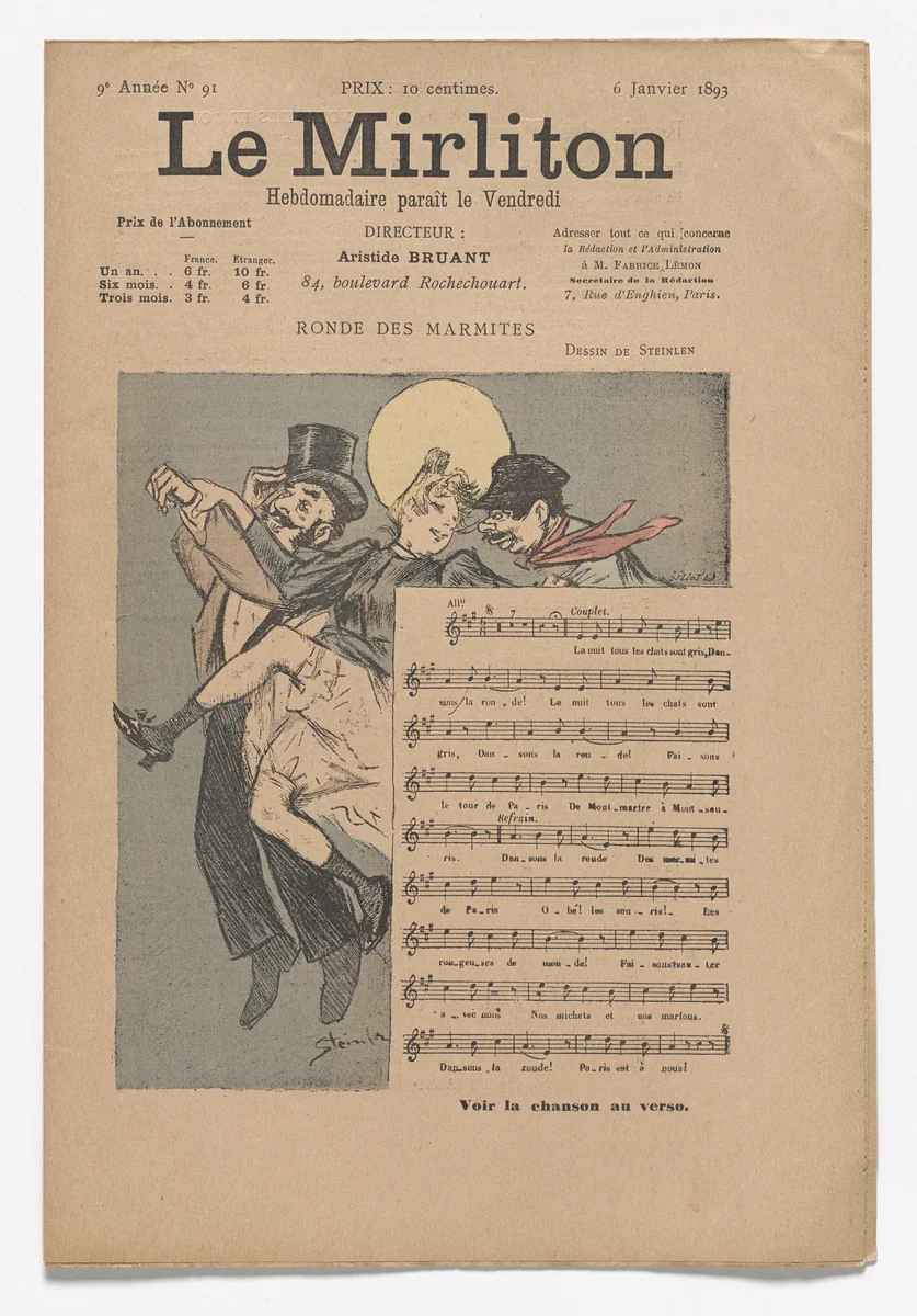Le Mirliton, no. 91 by Théophile-Alexandre Steinlen, periodical, 1893