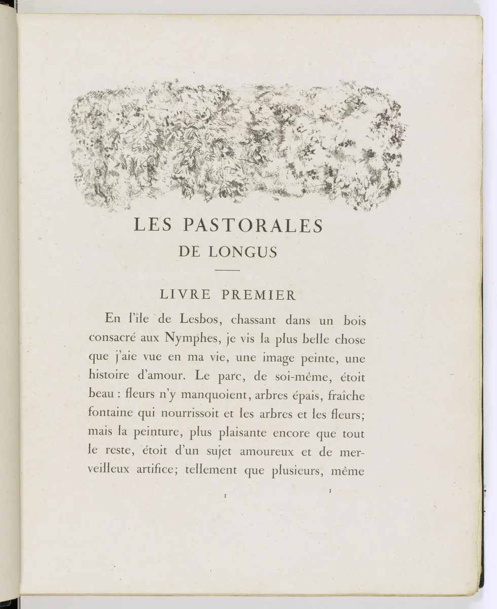 Headpiece (page 1) from Daphnis et Chloé by Pierre Bonnard, illustrated book, 1902