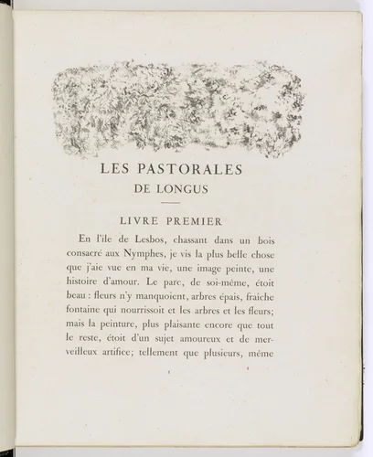 Headpiece (page 1) from Daphnis et Chloé by Pierre Bonnard, illustrated book, 1902