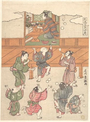The Tenth Month by Ishikawa Toyomasa, print, 1757-1777