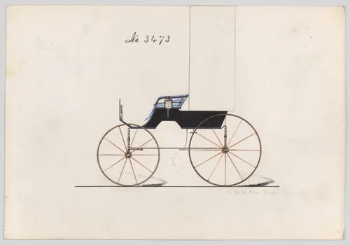 Design for T-Cart, no. 3473 by Brewster & Co., drawing, 1878