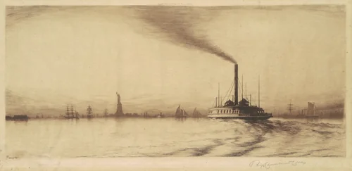 New York Harbor by Reginald Cleveland Coxe, print, 1888