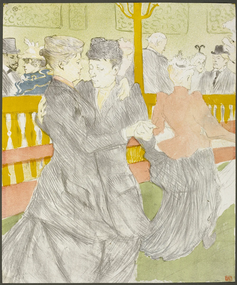 Dance at the Moulin Rouge by Henri de Toulouse-Lautrec, print, 1897