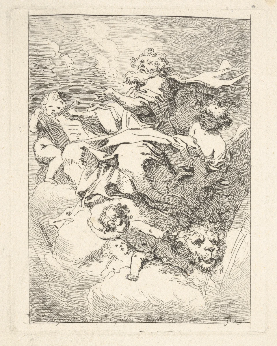 Saint Mark by Jean Honoré Fragonard, print, 1761-1765