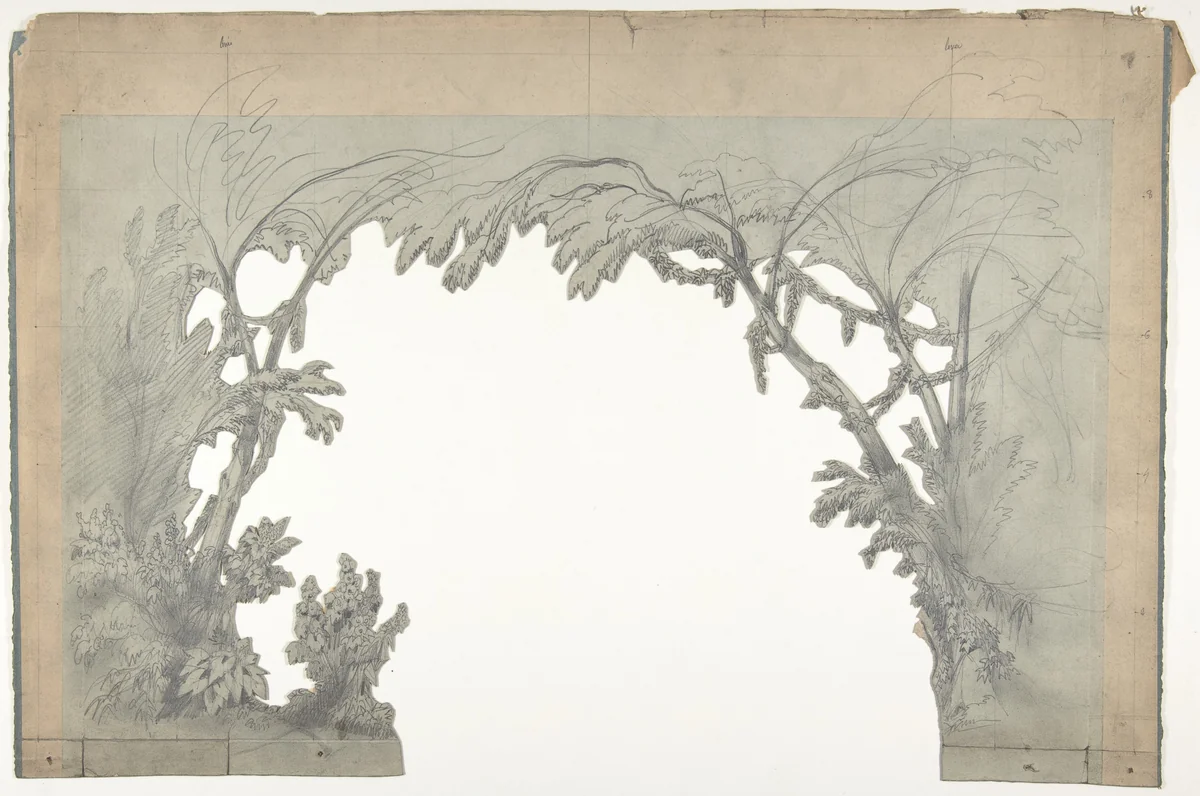 Design for a Stage Set at the Opéra, Paris by Eugène Cicéri, drawing, 1830-1890