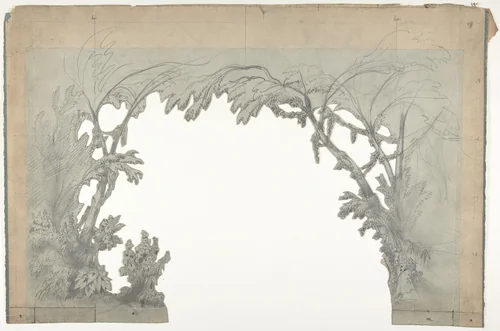 Design for a Stage Set at the Opéra, Paris by Eugène Cicéri, drawing, 1830-1890