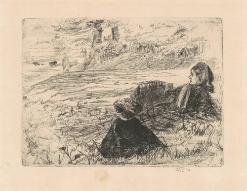 Nursemaid and Child by James McNeill Whistler, print, 1859