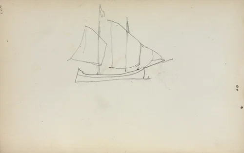 Italian Sketchbook: Sailboat (page 224) by Maurice Prendergast, book, 1898-1899